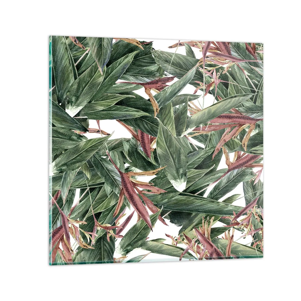 Glass picture - Emerald and Lilac Thicket - 70x70 cm