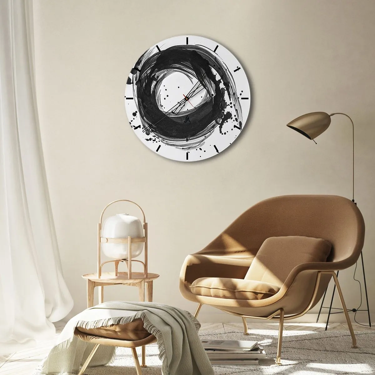 Wall clock - Clock on glass - Whirl of Creation - 30x30 cm