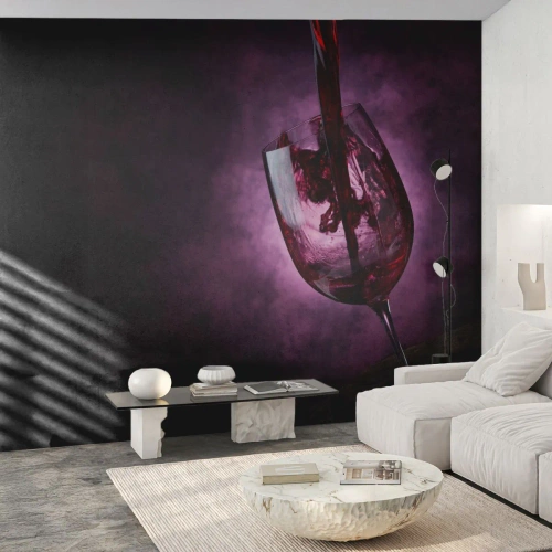 Photo Wallpaper Premium Sand - Scarlet? Carmine? No, Ruby. - Glass, Red wine, Piece - 150x105 cm