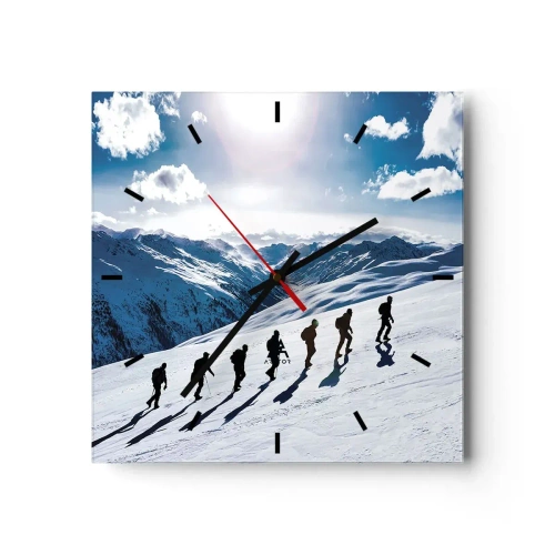 Wall clock - Clock on glass - Team of Conquerors - 30x30 cm