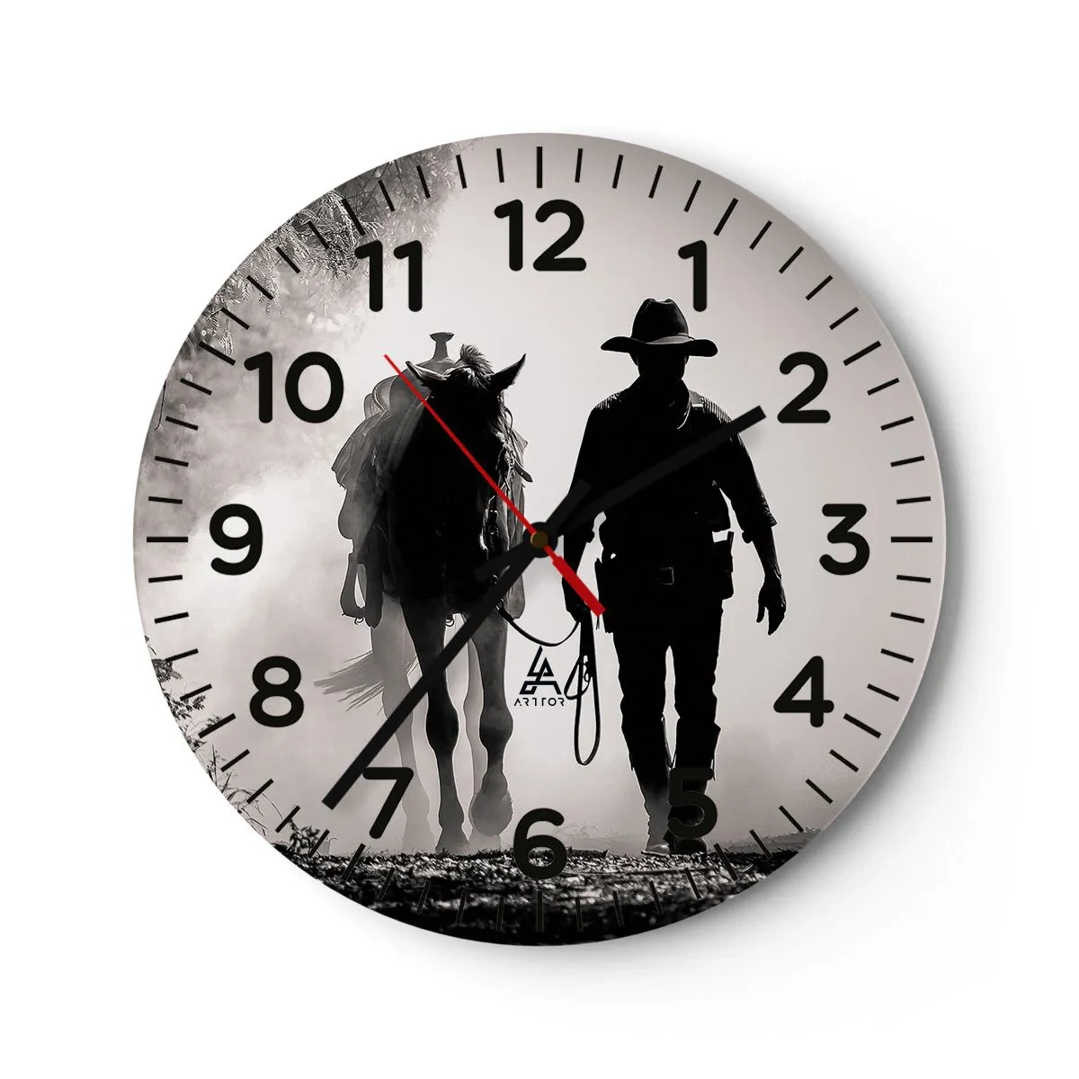 Wall clock - Clock on glass - Texan Morning - 30x30 cm