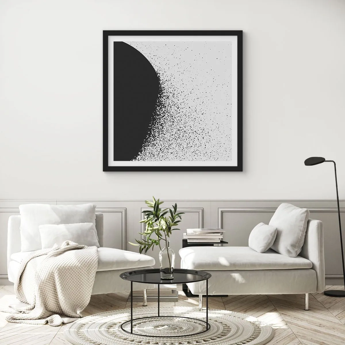Poster in black frame - Movement of Particles - 60x60 cm