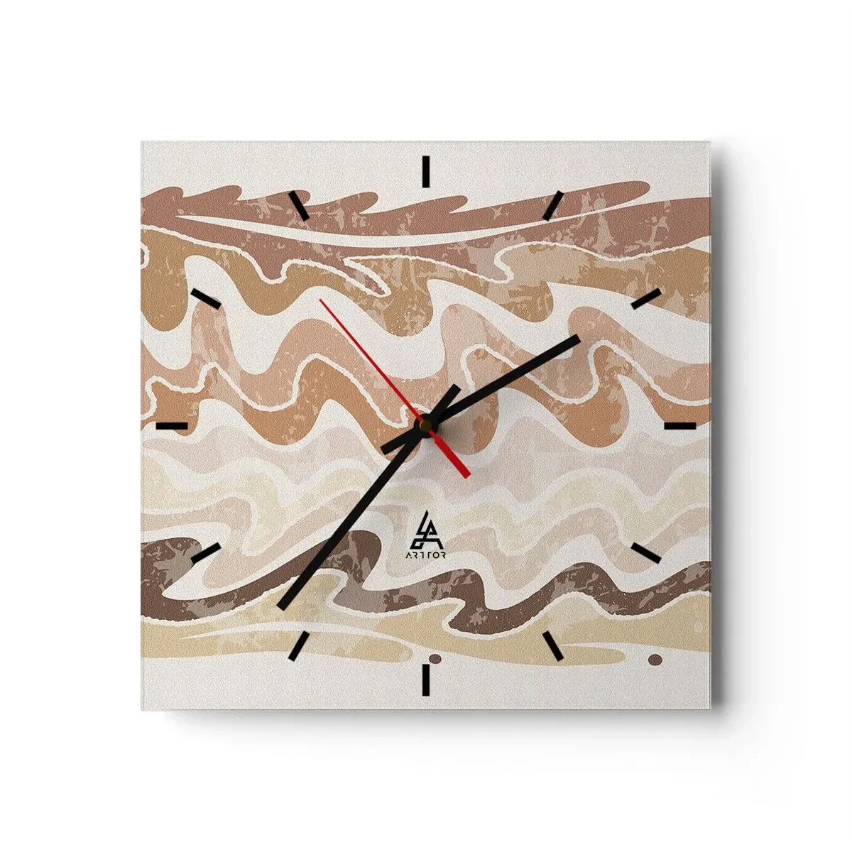 Wall clock - Clock on glass - Good Energy - Good Emotions - 40x40 cm