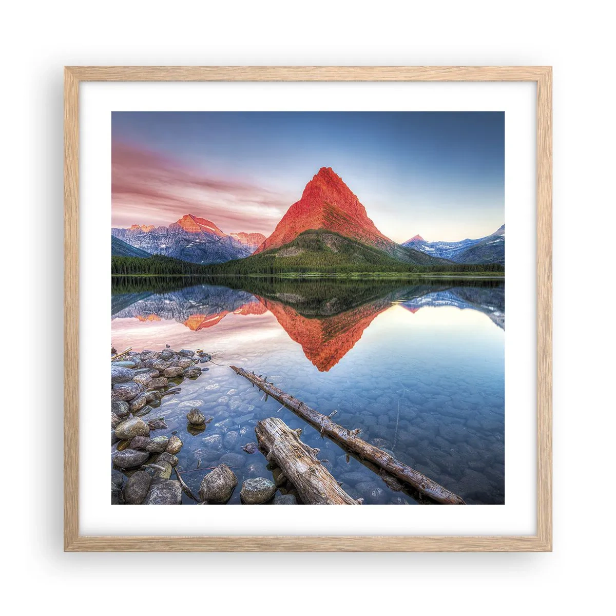 Poster in light oak frame - Heat and Cold - 50x50 cm