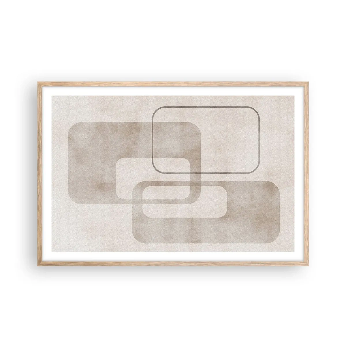 Poster in light oak frame - Geometrical Grout - 91x61 cm