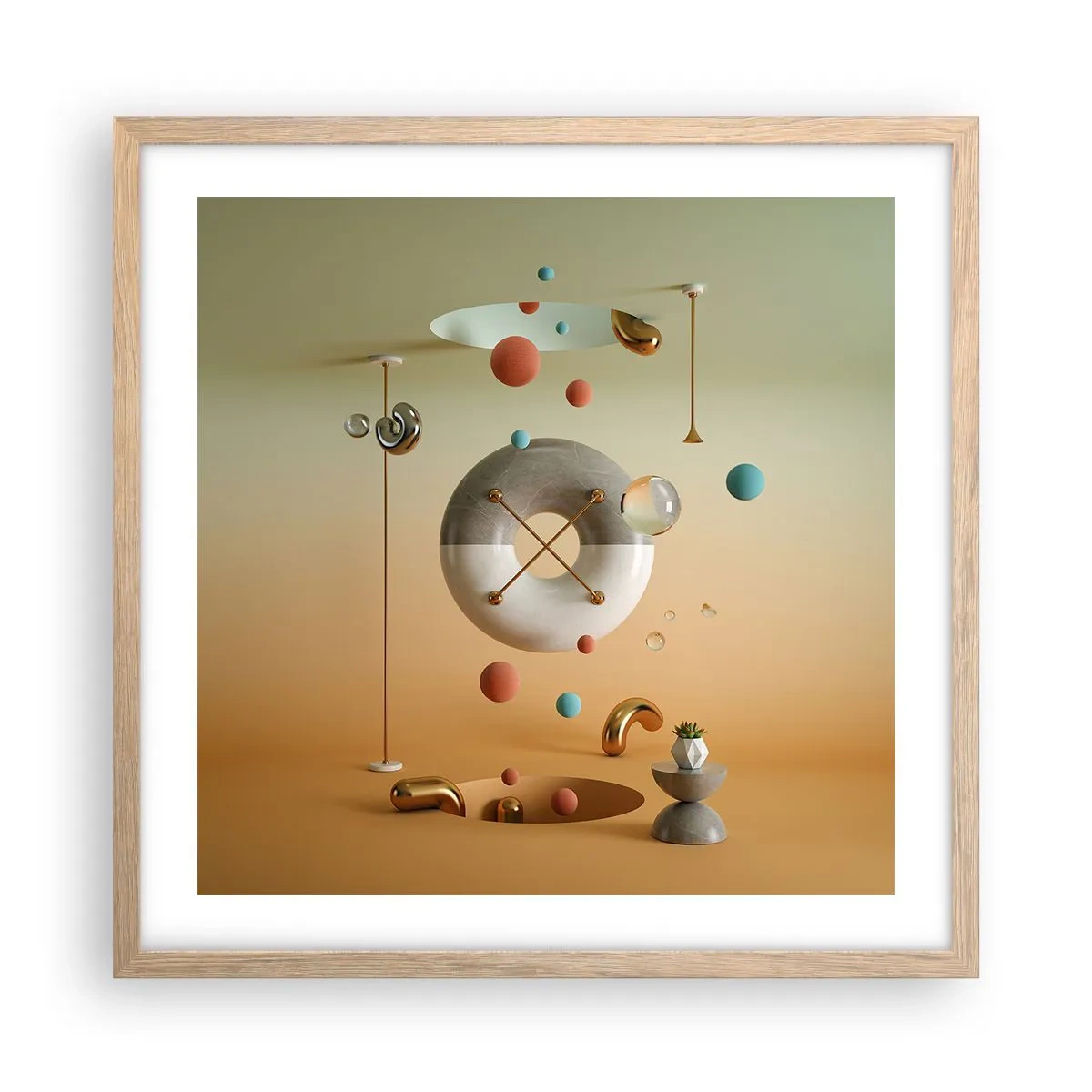 Poster in light oak frame - Anything Can Happen - 50x50 cm