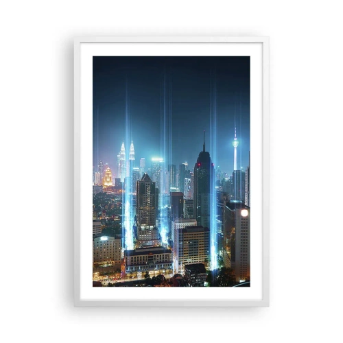 Poster in white frmae - Berlin Lights - 50x70 cm