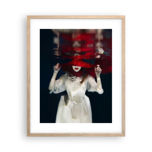 Poster in light oak frame - Mysterious Woman - 40x50 cm