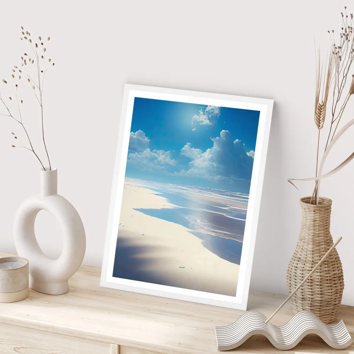Poster in white frmae - Paradise Holiday - 70x100 cm