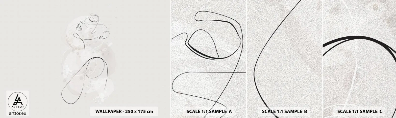 Photo Wallpaper Sample Self-Adhesive Deluxe Sticker - Spiral of Beauty - Graphics, Woman, Piece - 100x30 cm