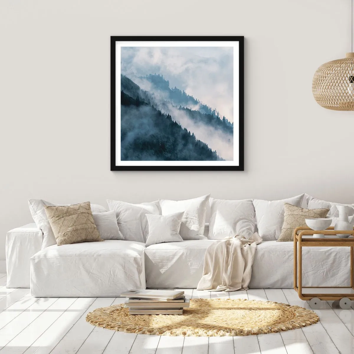 Poster in black frame - Mysticism of the Mountains - 40x40 cm