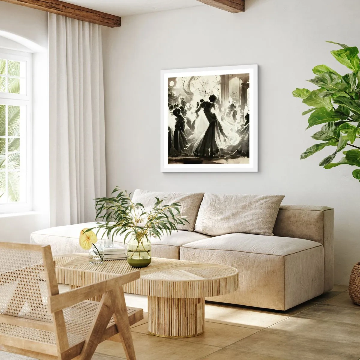 Poster in white frmae - Big Masquerade - 40x40 cm
