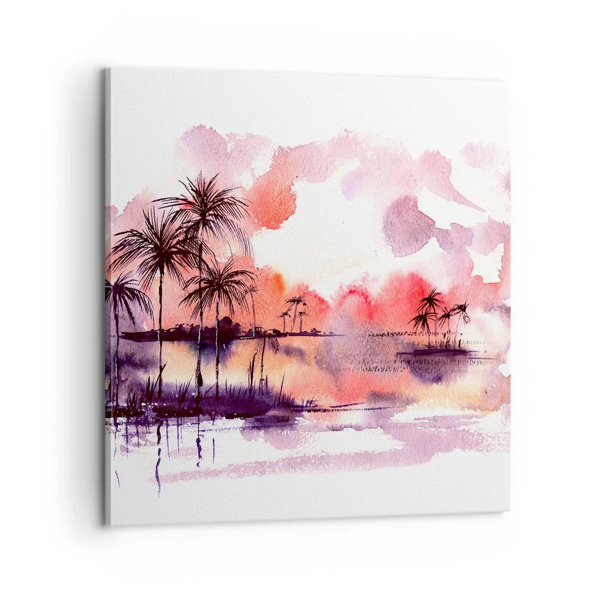 Canvas picture - Peace of Tropics in Red - 60x60 cm