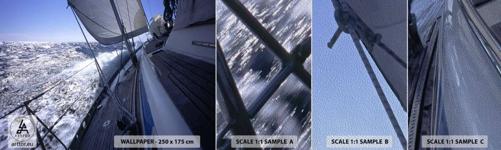 Photo Wallpaper Sample Premium Sand - I Know What Being a Bird Means - Nautical, Yacht, Travels - 100x30 cm