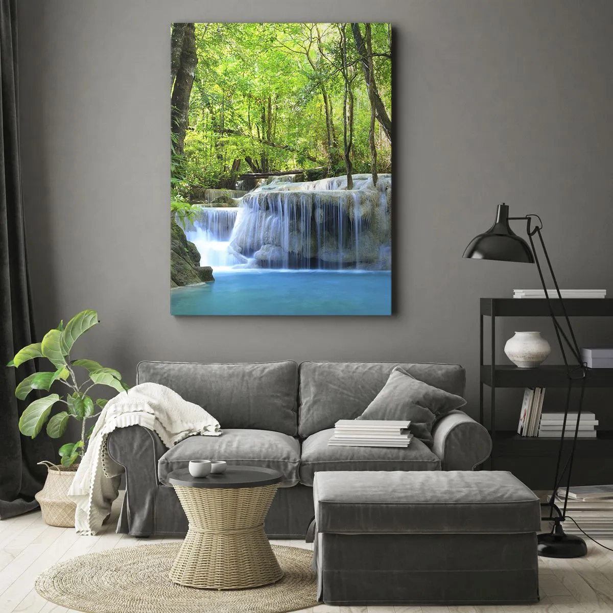 Canvas picture - Drowning in Turquoise and Green - 50x70 cm
