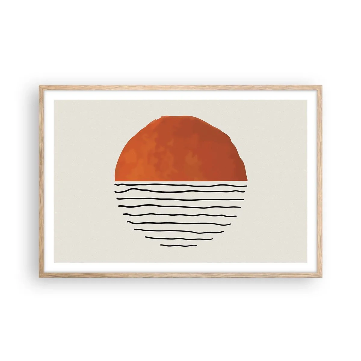 Poster in light oak frame - In Japanese Style - 91x61 cm