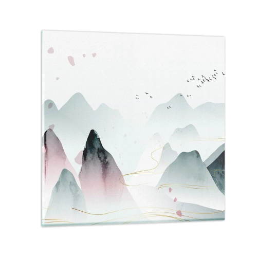 Glass picture - Over the Peaks - 30x30 cm