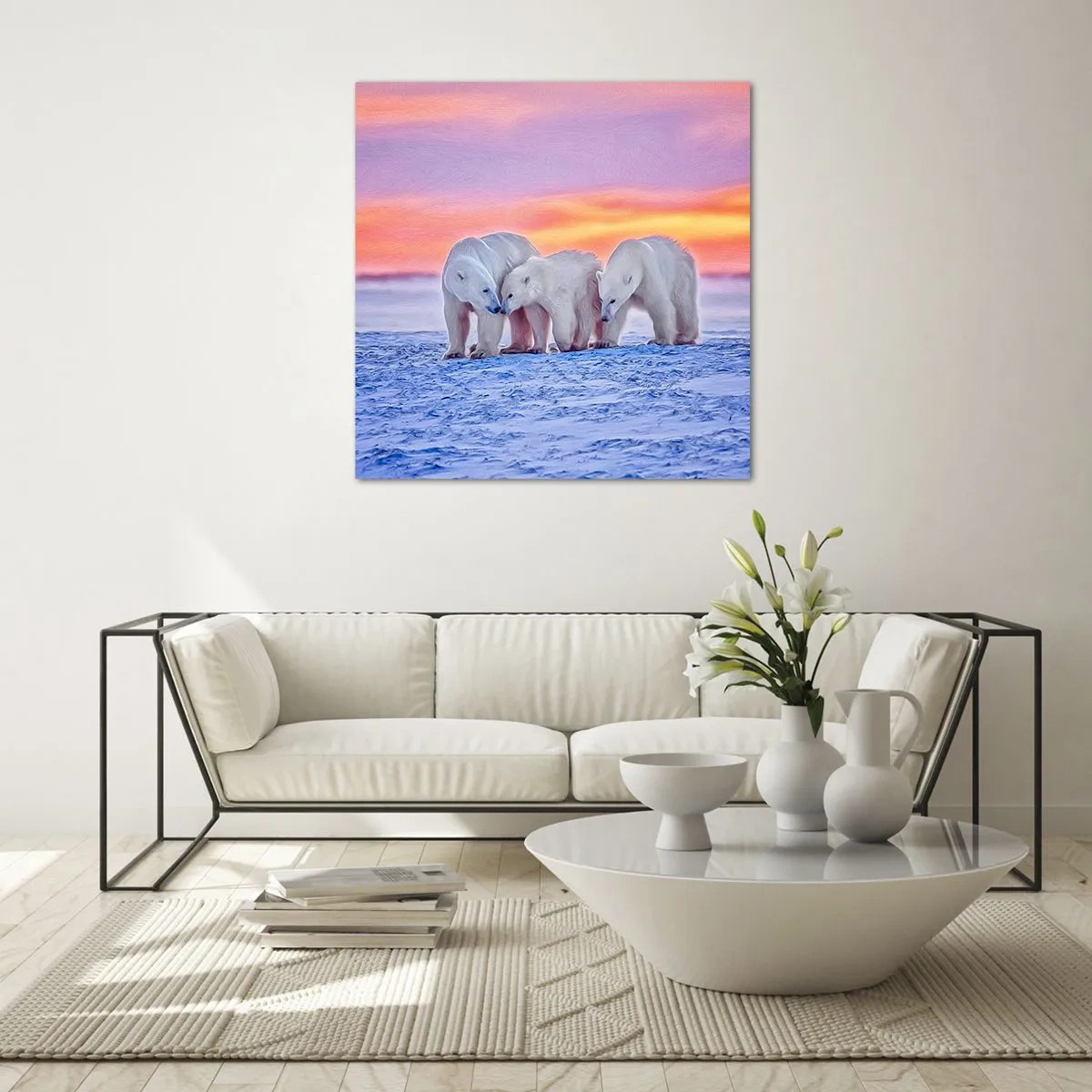 Glass picture - Family Warmth Is Enough - 30x30 cm