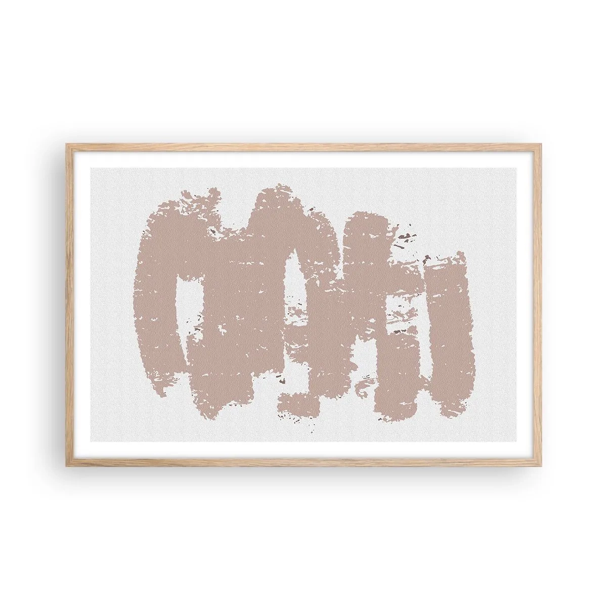 Poster in light oak frame - Abstract in Delicate Pink - 91x61 cm