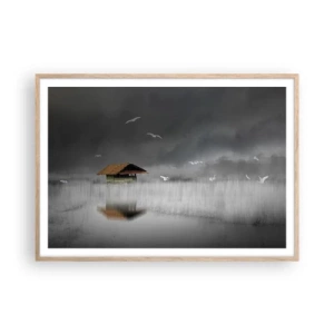 Poster in light oak frame - Shelter from the Rain - 100x70 cm