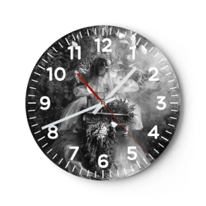 Wall clock - Clock on glass - Mother Nature - 30x30 cm
