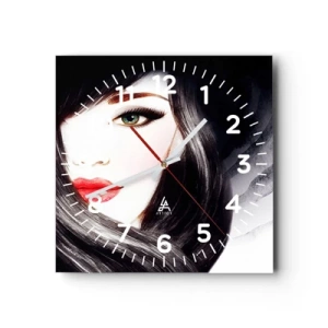Wall clock - Clock on glass - Sapphire Look - 40x40 cm
