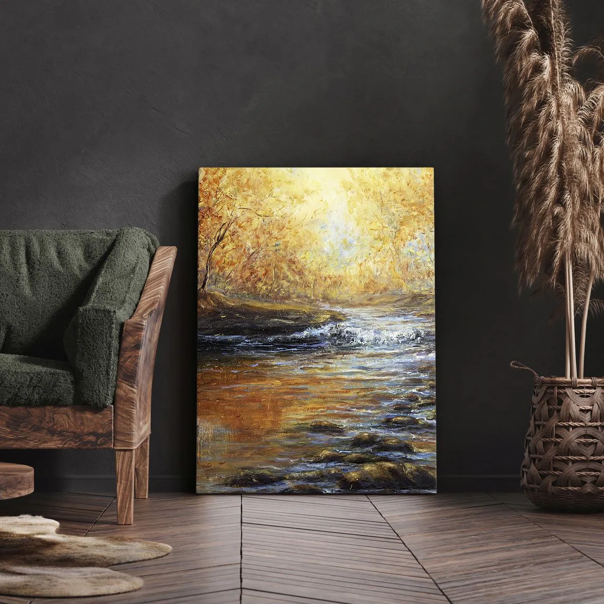 Canvas picture - Golden Brook - 45x80 cm