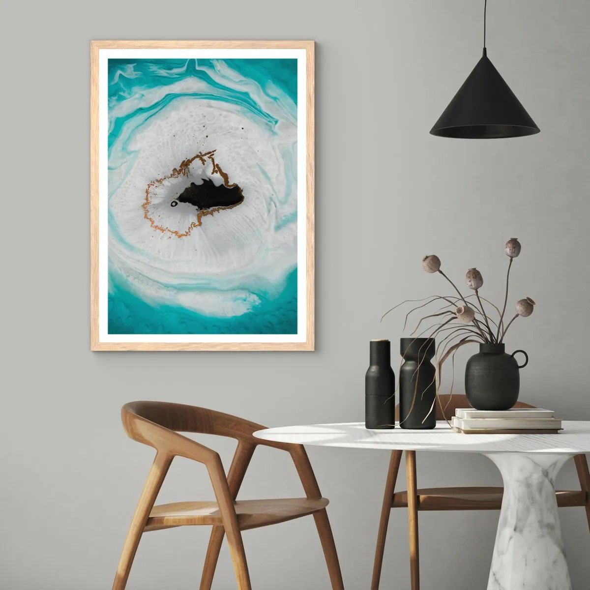 Poster in light oak frame - Into de Deep - 50x70 cm