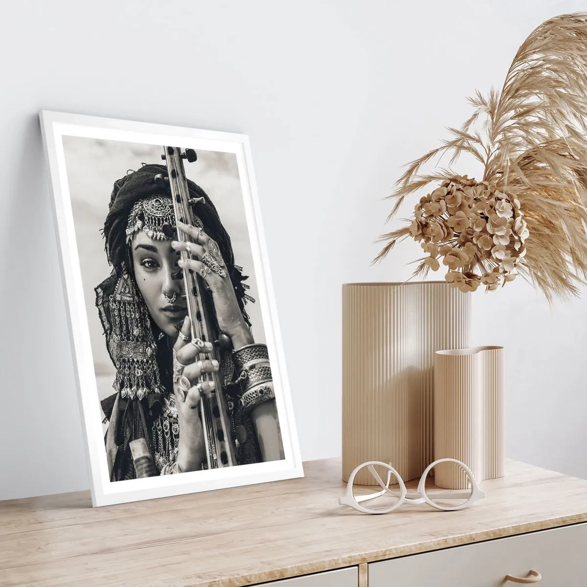 Poster in white frmae - Only Music of the Orient - 61x91 cm