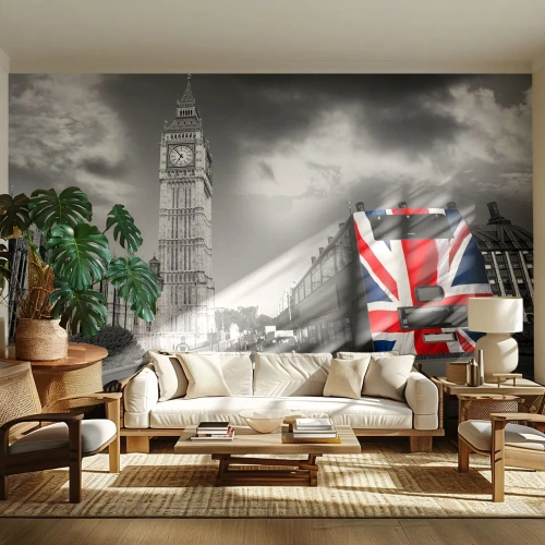 Photo Wallpaper Premium Sand - Proud and Great - City, London, London Bus - 250x175 cm