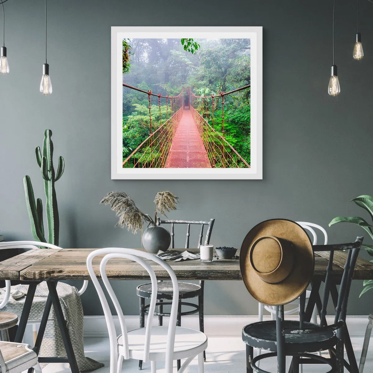 Poster in white frmae - Suspended above Crowns - 40x40 cm