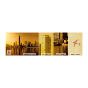 Photo Wallpaper Sample Premium Canvas - Golden City - Landscape, City, Architecture - 100x30 cm