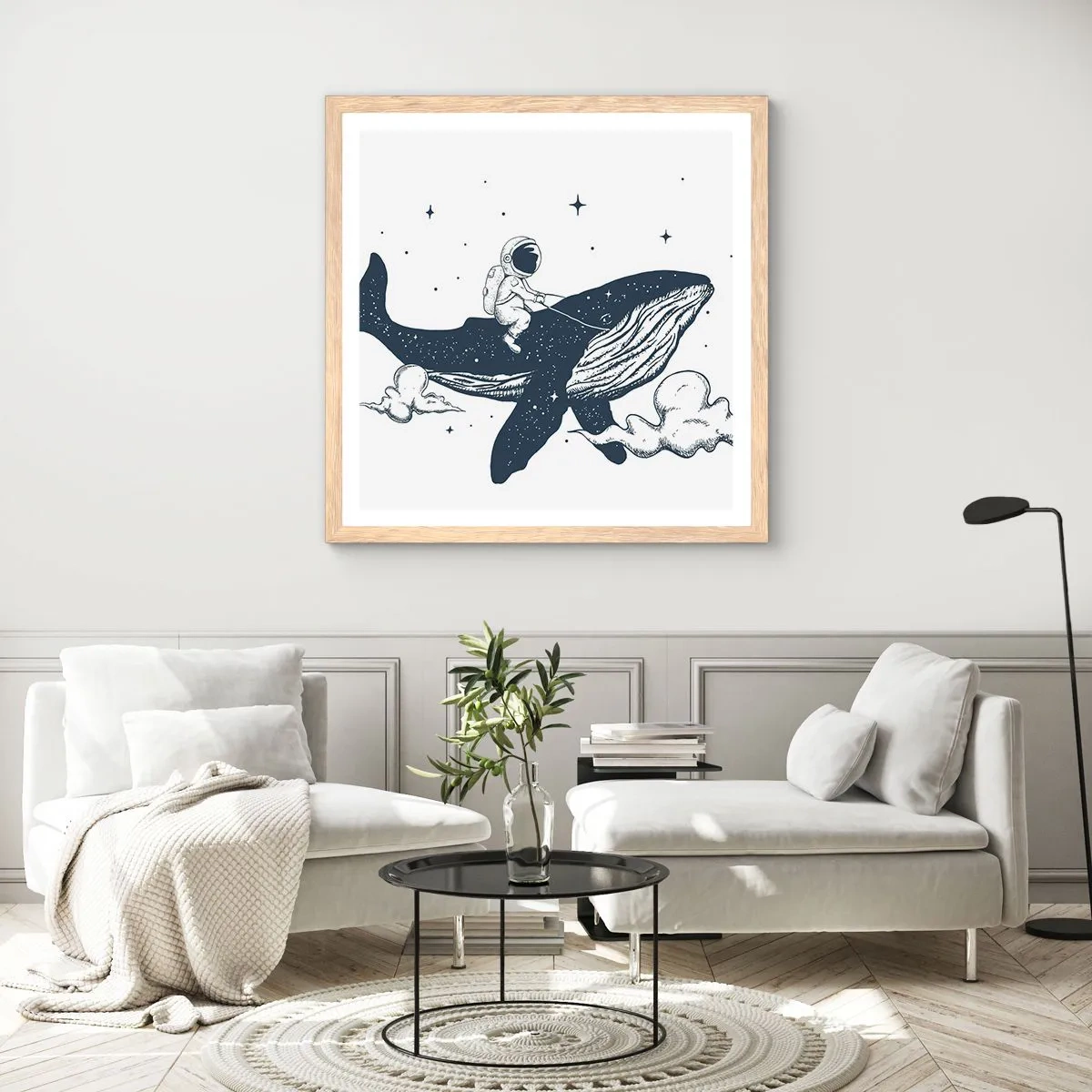 Poster in light oak frame - Space Adventure - 50x50 cm