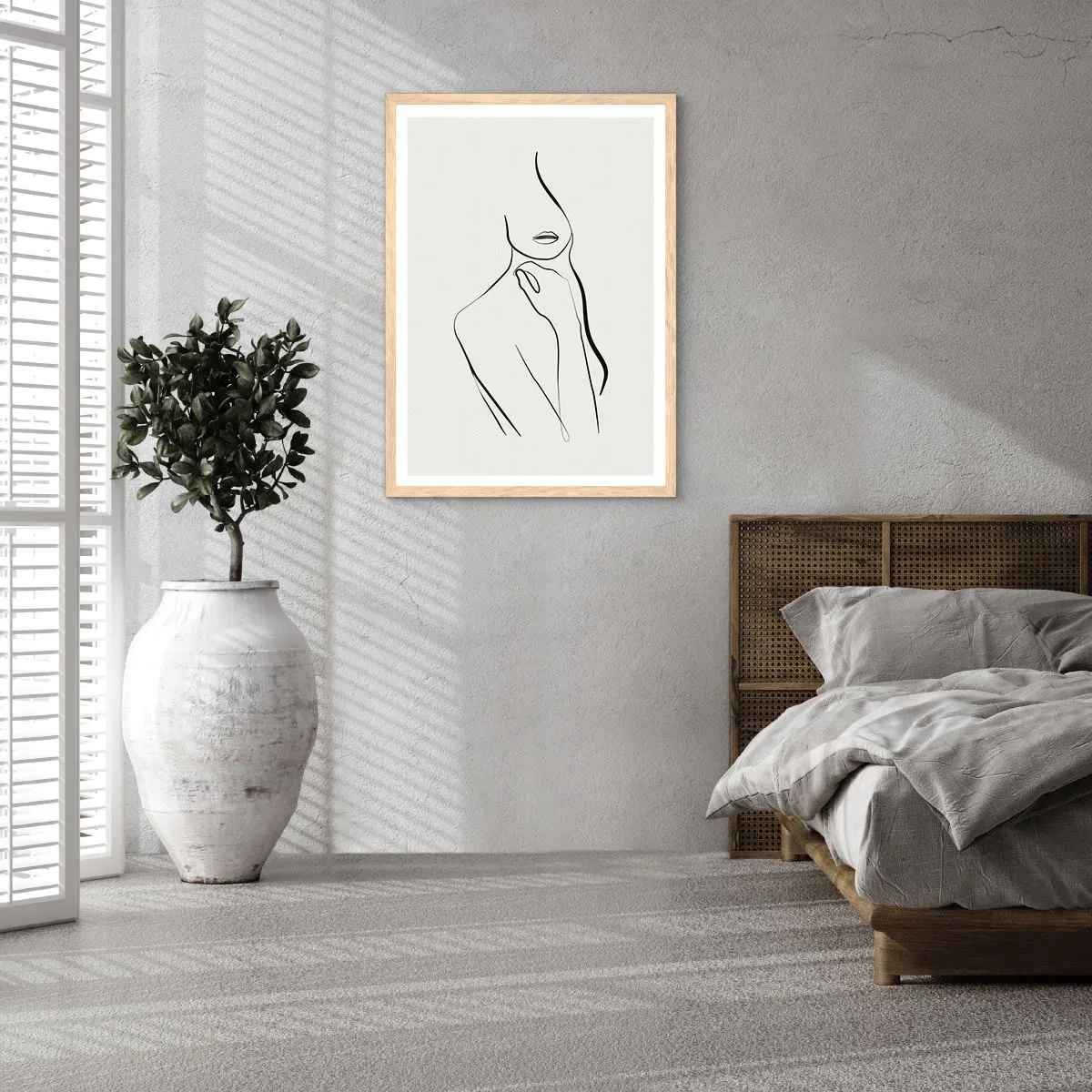 Poster in light oak frame - Wave of Melancholy - 40x50 cm