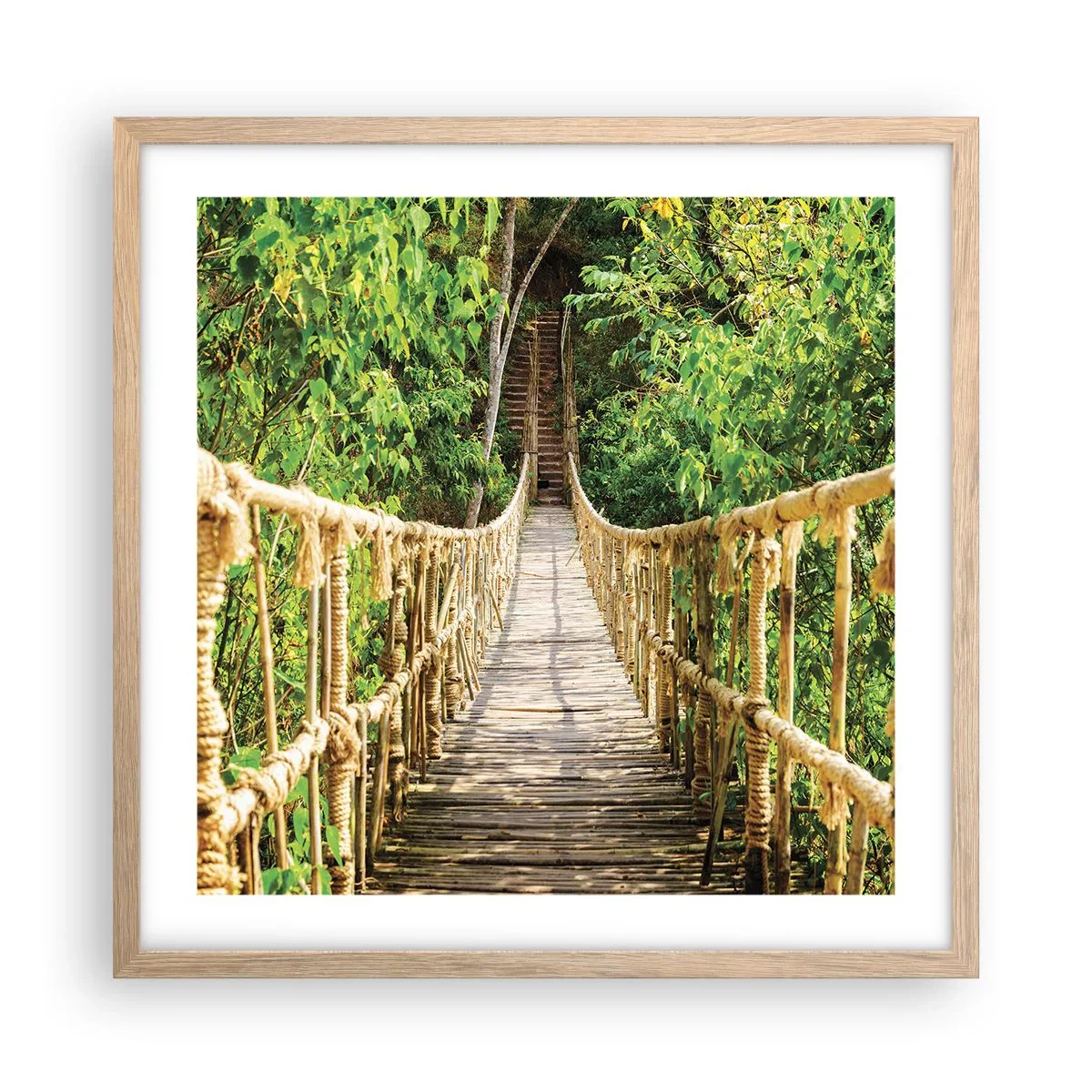 Poster in light oak frame - Suspended in Green - 50x50 cm
