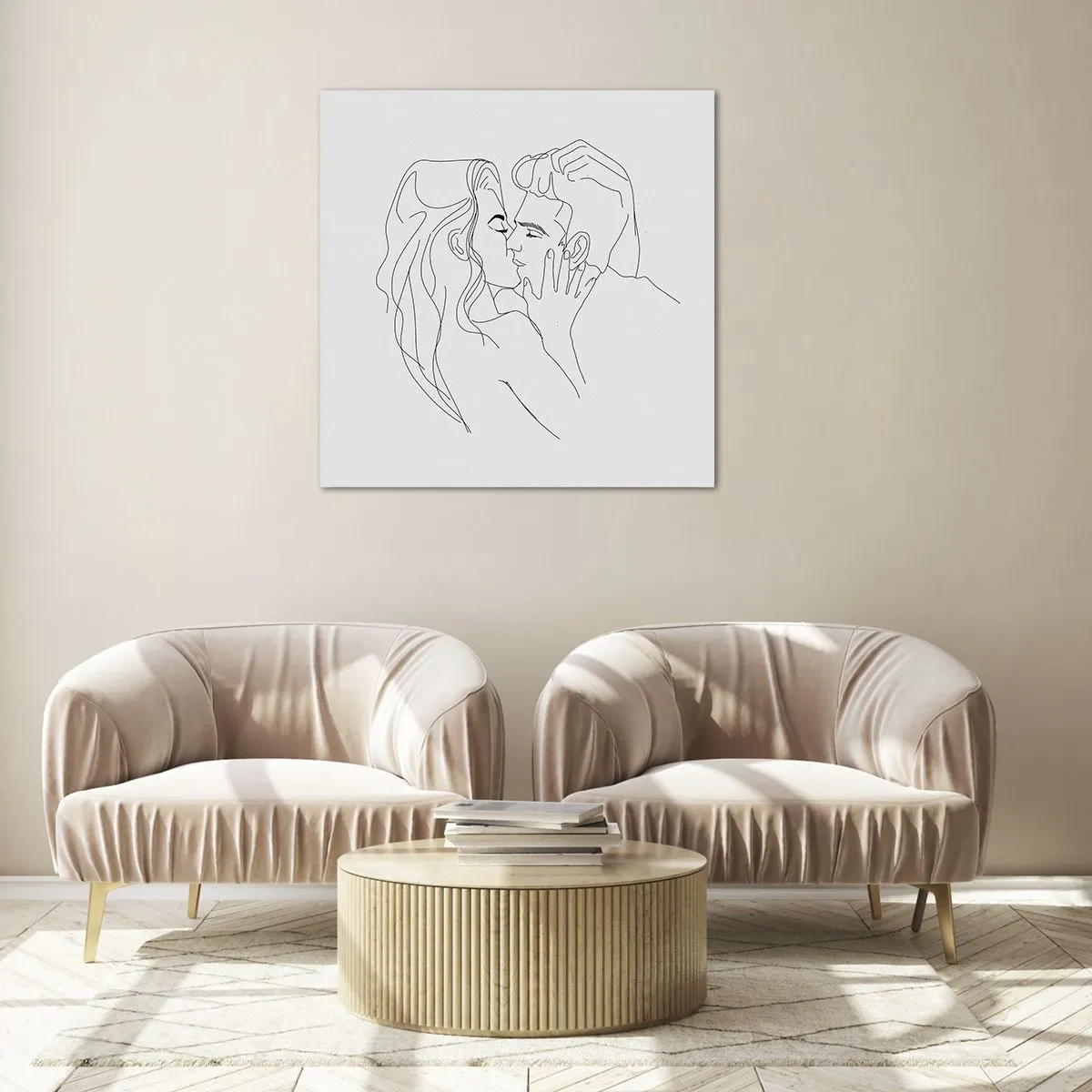 Glass picture - With the Same Line - 70x70 cm