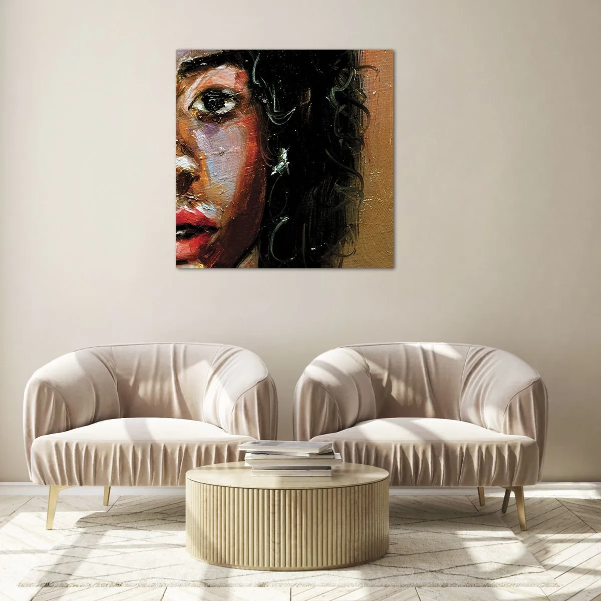 Glass picture - Black and Shine - 40x40 cm