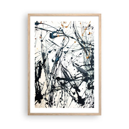 Poster in light oak frame - Expressionist Abstract - 50x70 cm