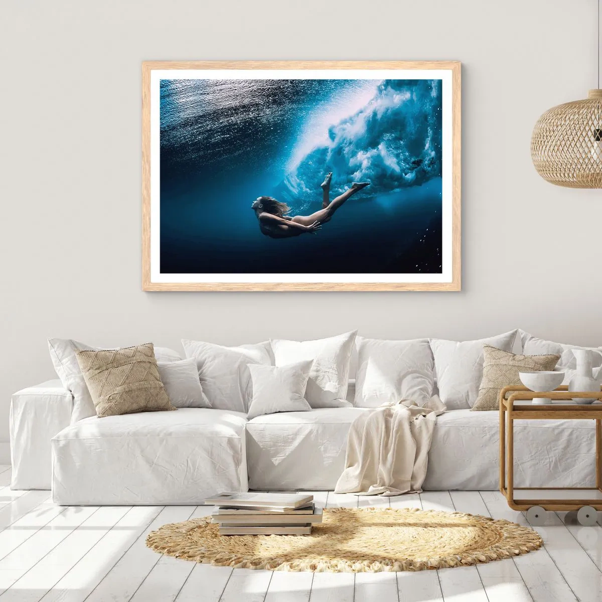 Poster in light oak frame - Contemporary Syren - 40x30 cm