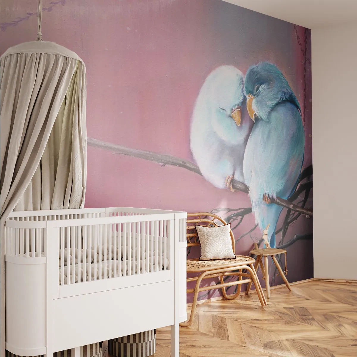 Photo Wallpaper Premium Sand - What Can We Add? - Birds, Nature, Piece - 100x70 cm
