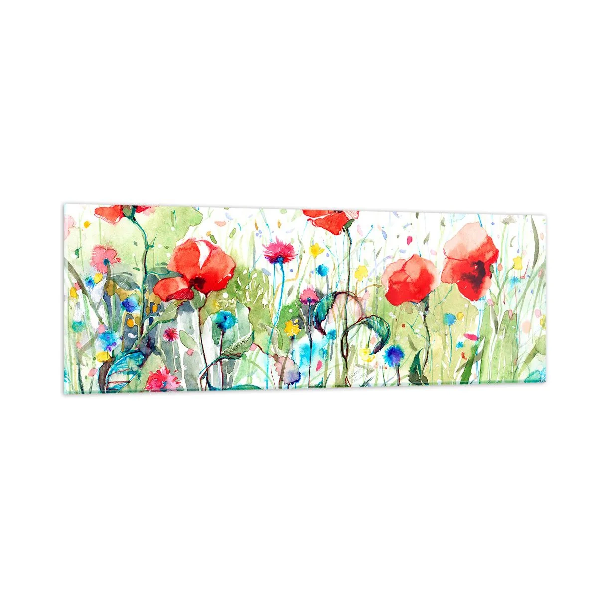 Glass picture - Meadow in May - 90x30 cm