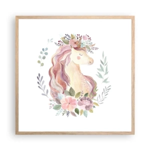 Poster in light oak frame - Invitation to the Fairytale World - 60x60 cm