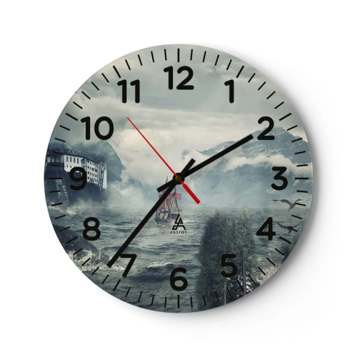 Wall clock - Clock on glass - On Magical Waters - 40x40 cm