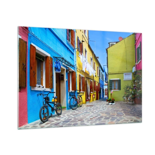 Glass picture - Sweet, Pastel Alley - 100x70 cm