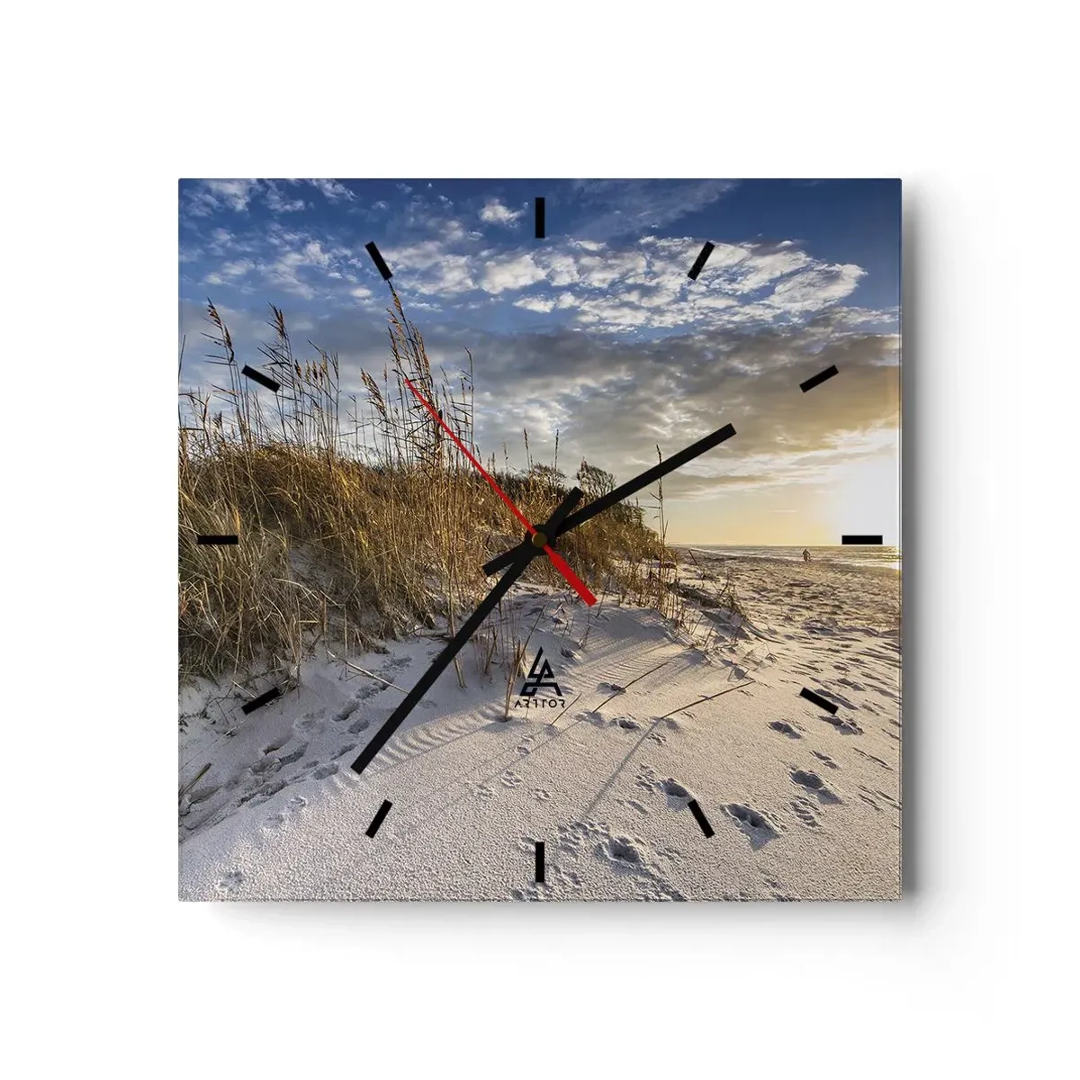 Wall clock - Clock on glass - Invitation to a Walk - 30x30 cm