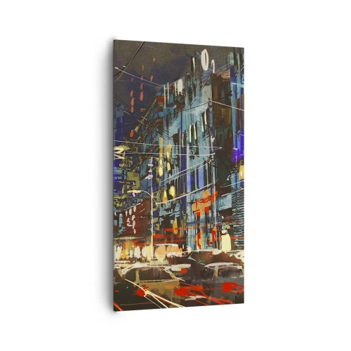 Canvas picture - Evening Street Bustle - 65x120 cm