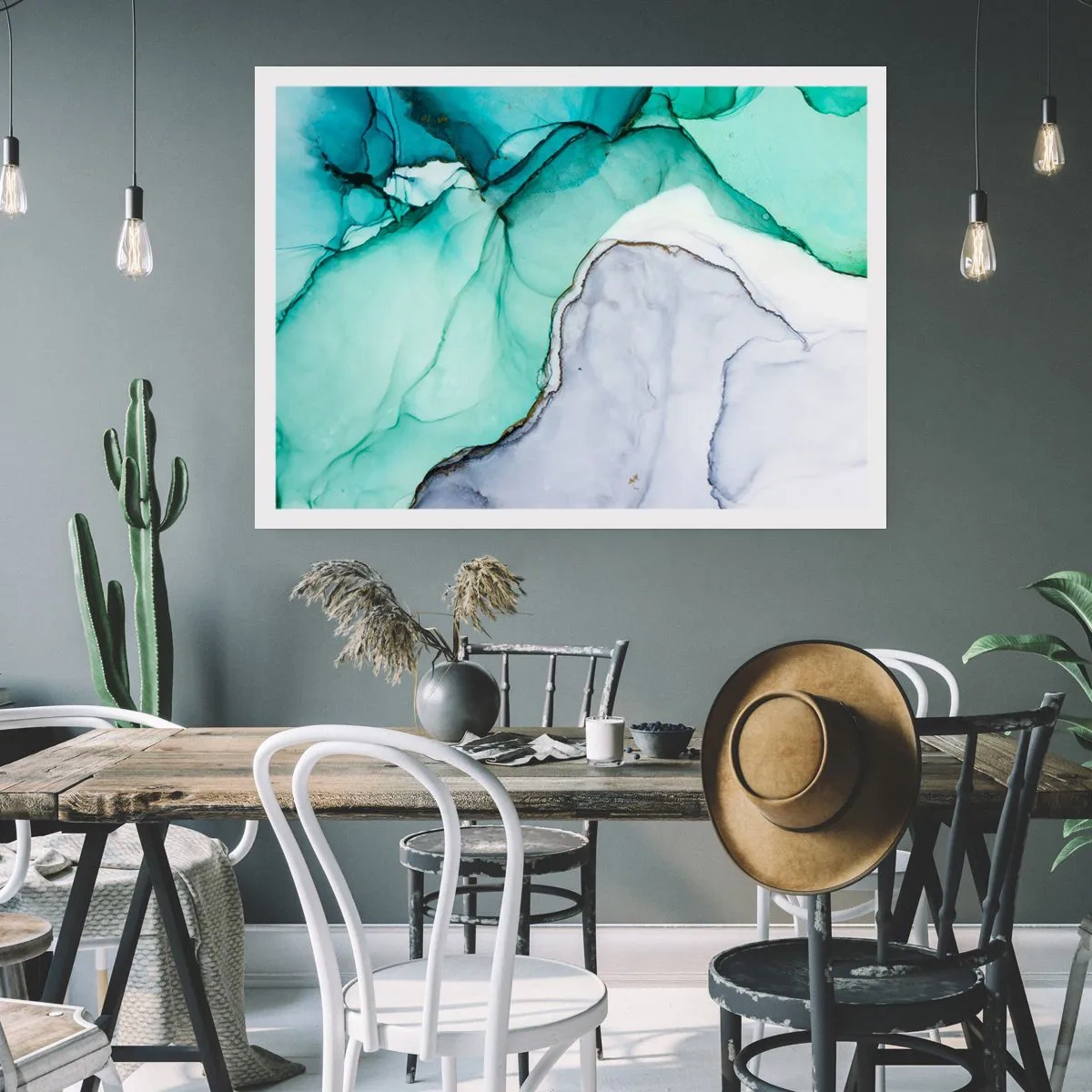 Poster - Study in Turquoise - 50x40 cm
