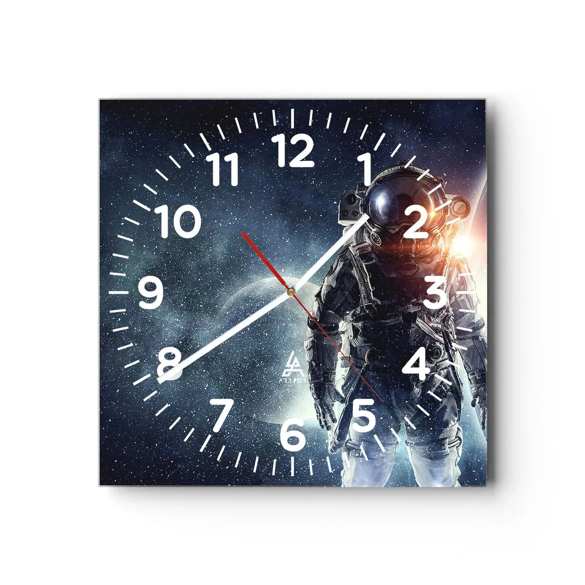 Wall clock - Clock on glass - Space Adventure - 30x30 cm