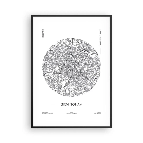 Poster in black frame - Anatomy of Birmingham - 70x100 cm