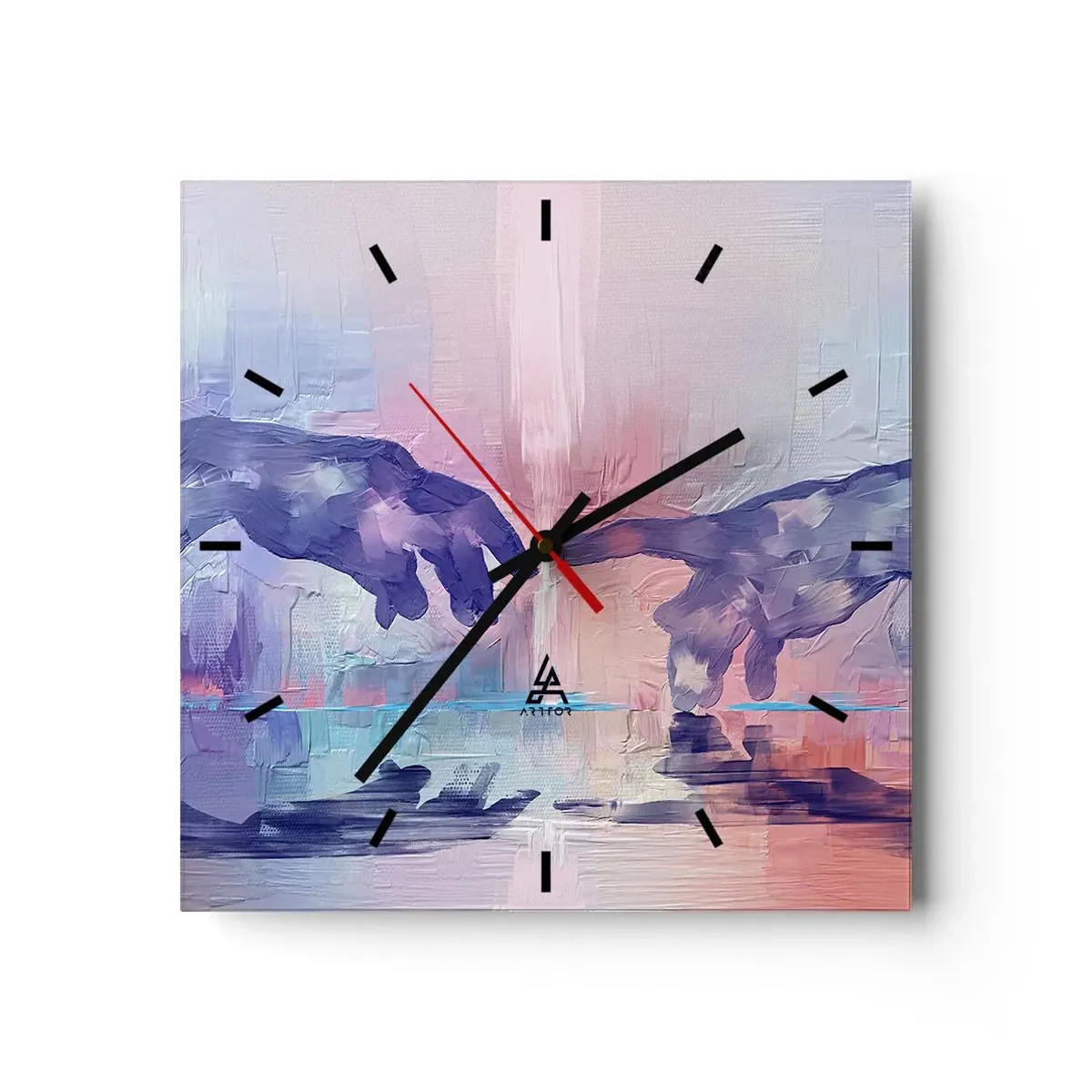 Wall clock - Clock on glass - Godly Spark of Life - 30x30 cm